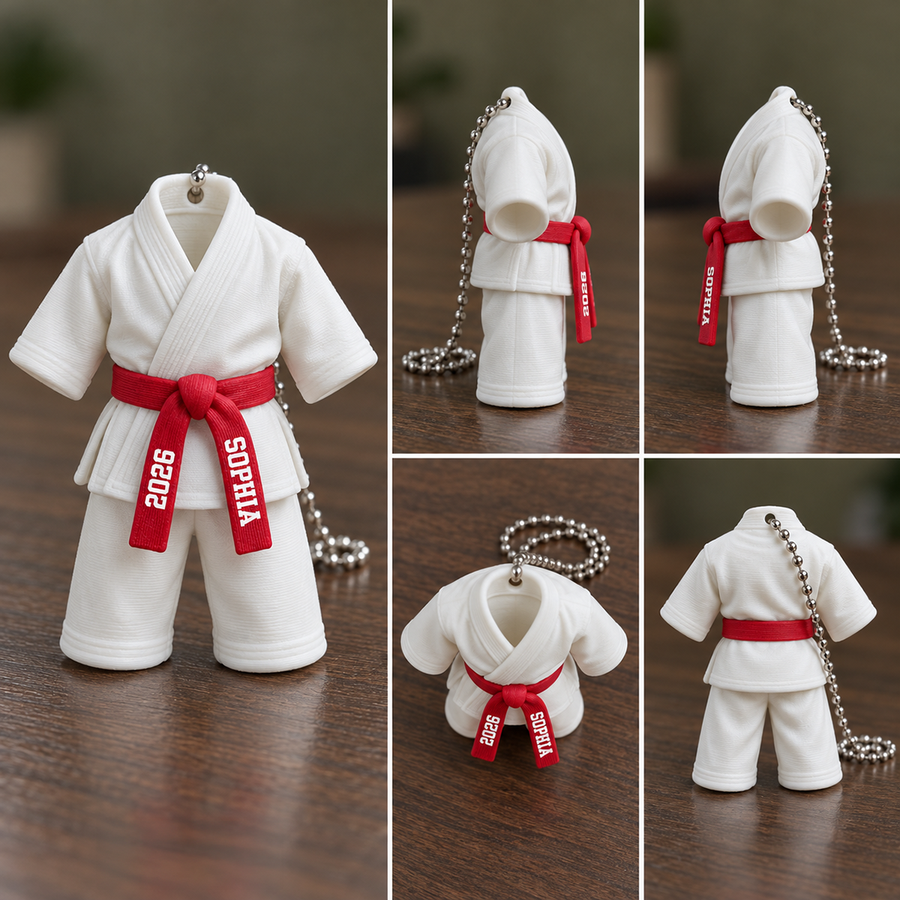 Personalized 3D Karate Uniform Ornament, Christmas Gift For Daughter, Son, Granddaughter, Grandson