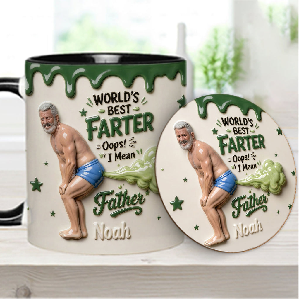 Best Farter Ever Mug, Personalized Father Accent Mug, Funny Dad Gift, Custom Coffee Cup
