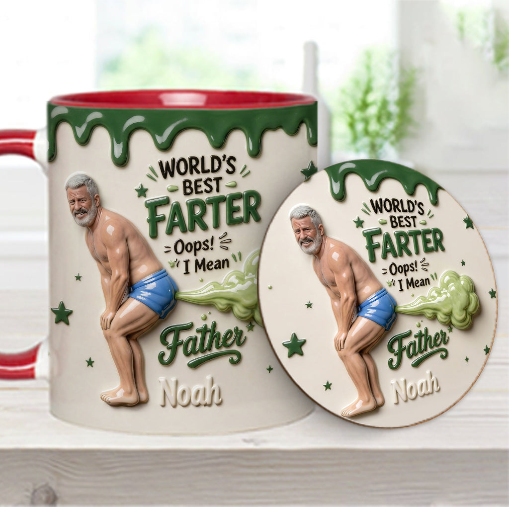 Best Farter Ever Mug, Personalized Father Accent Mug, Funny Dad Gift, Custom Coffee Cup