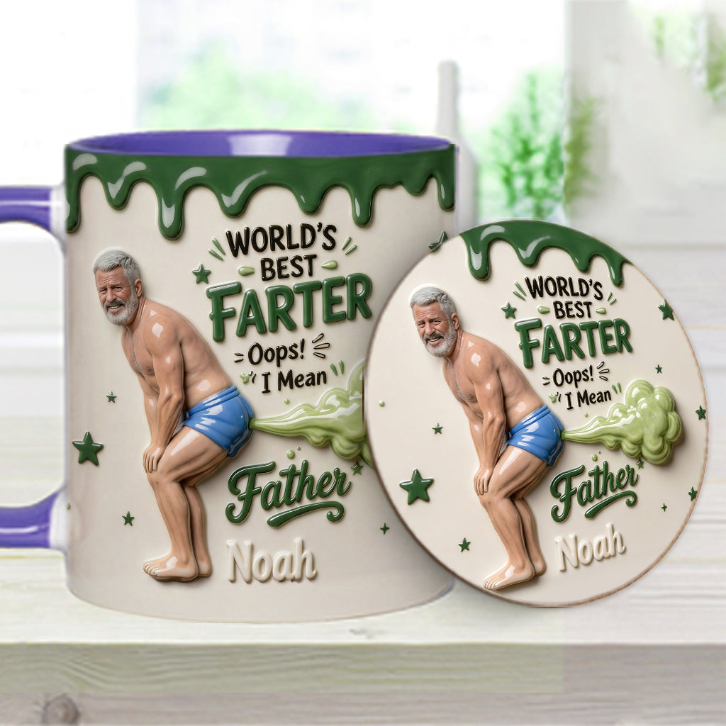 Best Farter Ever Mug, Personalized Father Accent Mug, Funny Dad Gift, Custom Coffee Cup