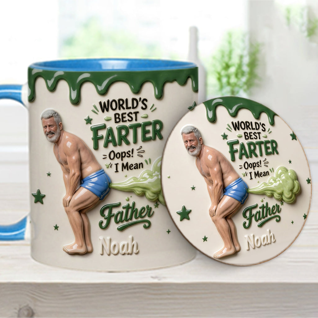 Best Farter Ever Mug, Personalized Father Accent Mug, Funny Dad Gift, Custom Coffee Cup