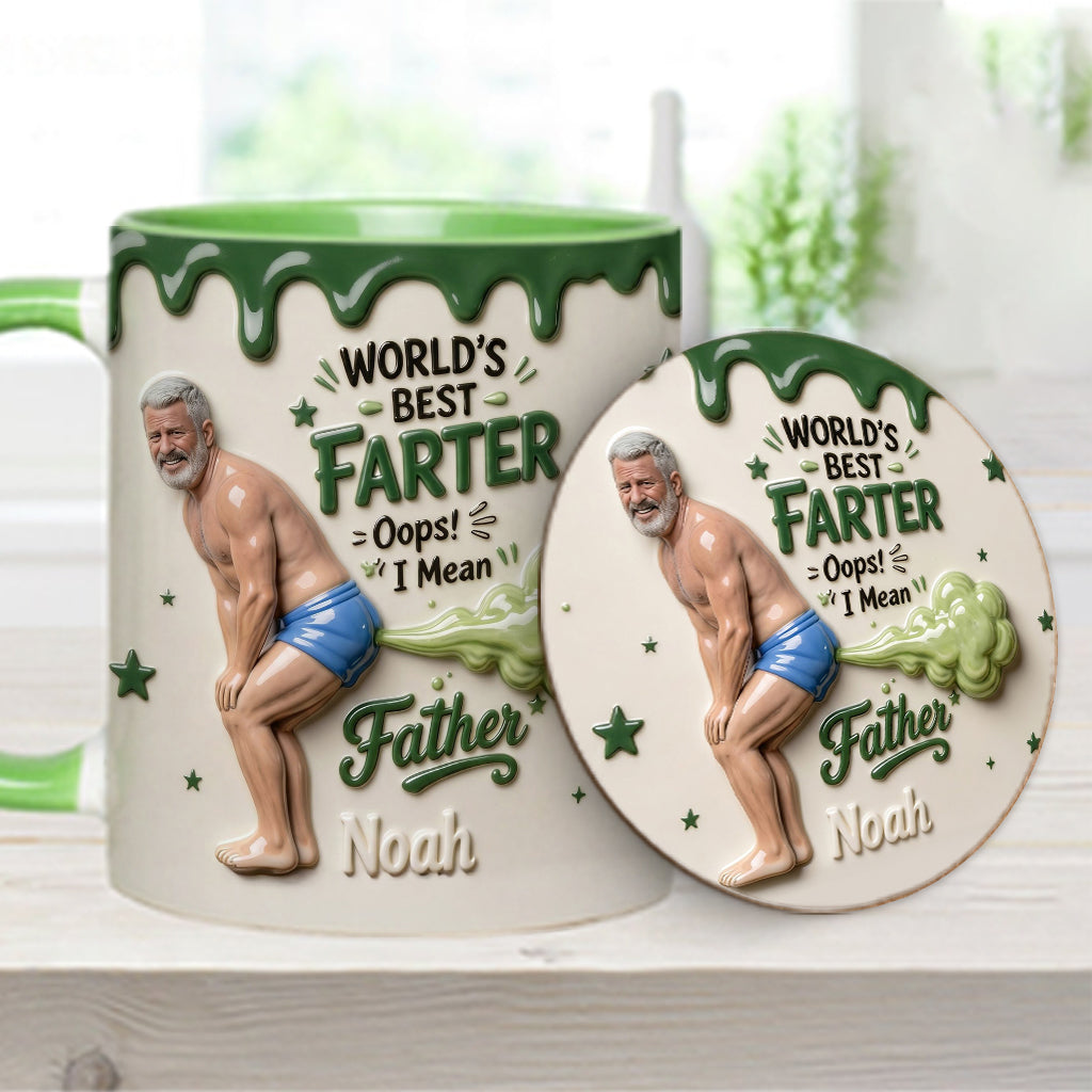 Best Farter Ever Mug, Personalized Father Accent Mug, Funny Dad Gift, Custom Coffee Cup