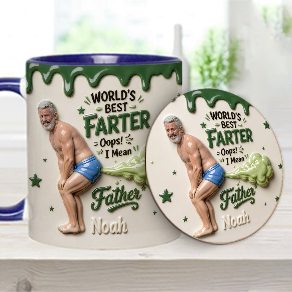 Best Farter Ever Mug, Personalized Father Accent Mug, Funny Dad Gift, Custom Coffee Cup