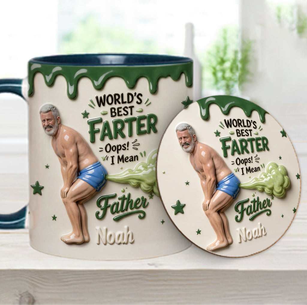 Best Farter Ever Mug, Personalized Father Accent Mug, Funny Dad Gift, Custom Coffee Cup