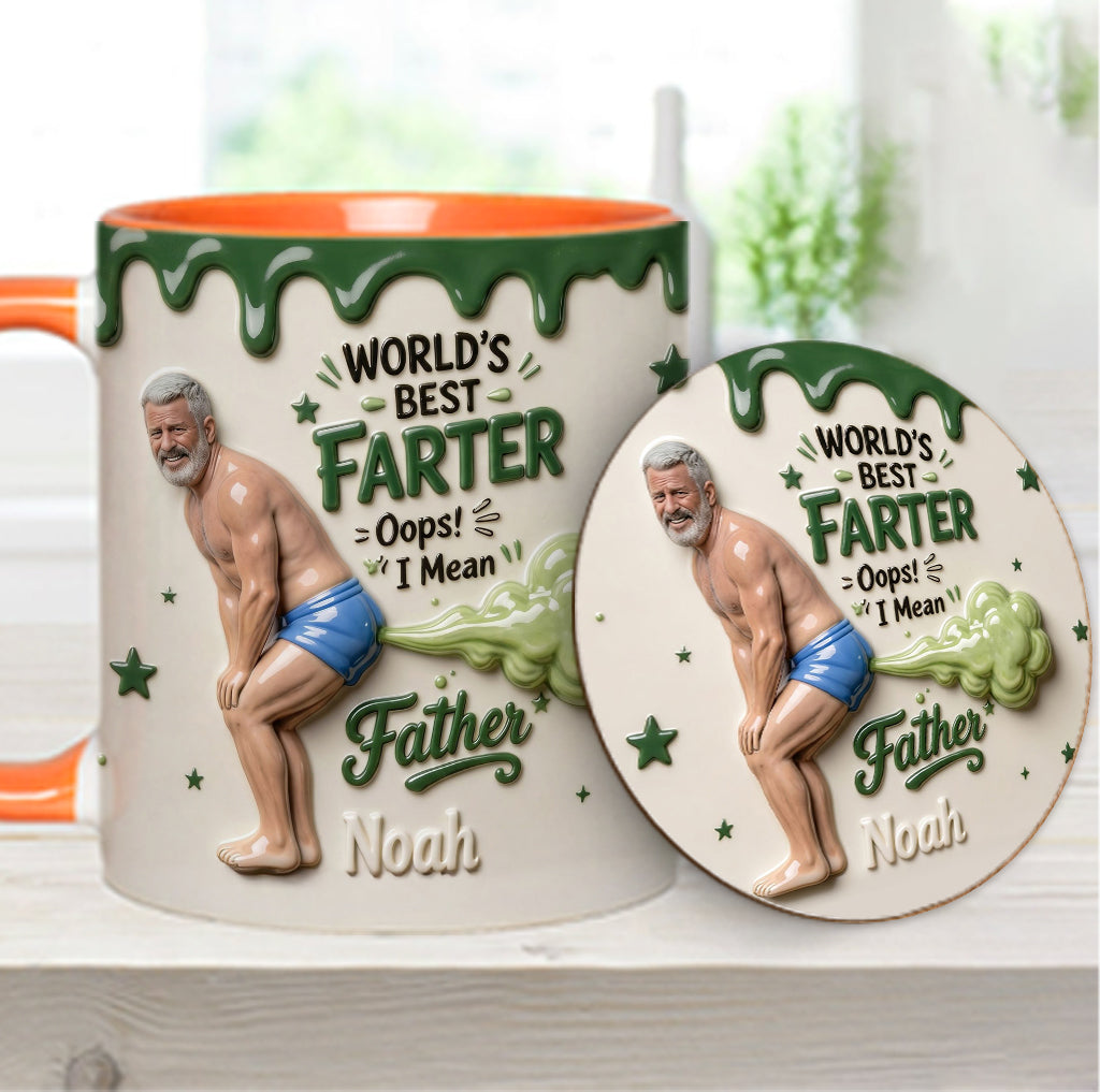 Best Farter Ever Mug, Personalized Father Accent Mug, Funny Dad Gift, Custom Coffee Cup