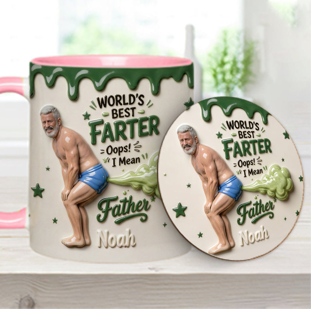 Best Farter Ever Mug, Personalized Father Accent Mug, Funny Dad Gift, Custom Coffee Cup