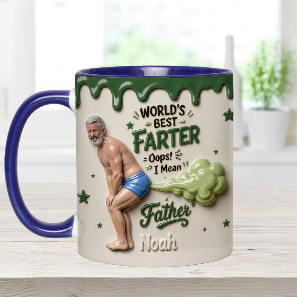 Best Farter Ever Mug, Personalized Father Accent Mug, Funny Dad Gift, Custom Coffee Cup