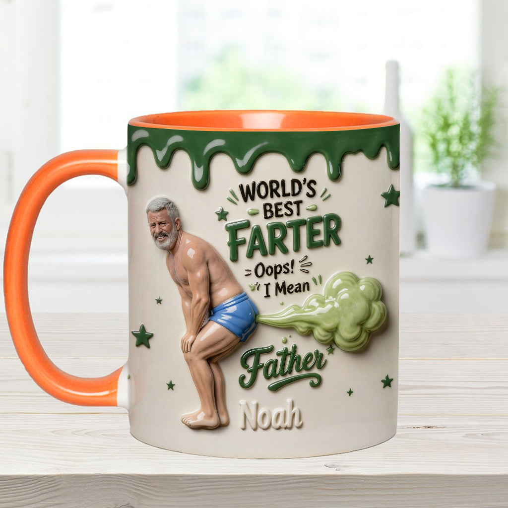 Best Farter Ever Mug, Personalized Father Accent Mug, Funny Dad Gift, Custom Coffee Cup