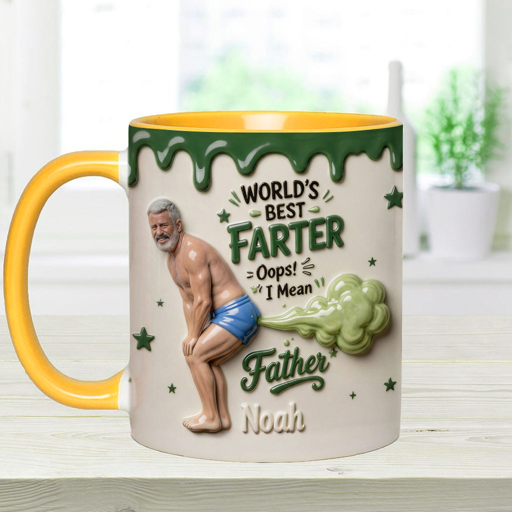 Best Farter Ever Mug, Personalized Father Accent Mug, Funny Dad Gift, Custom Coffee Cup