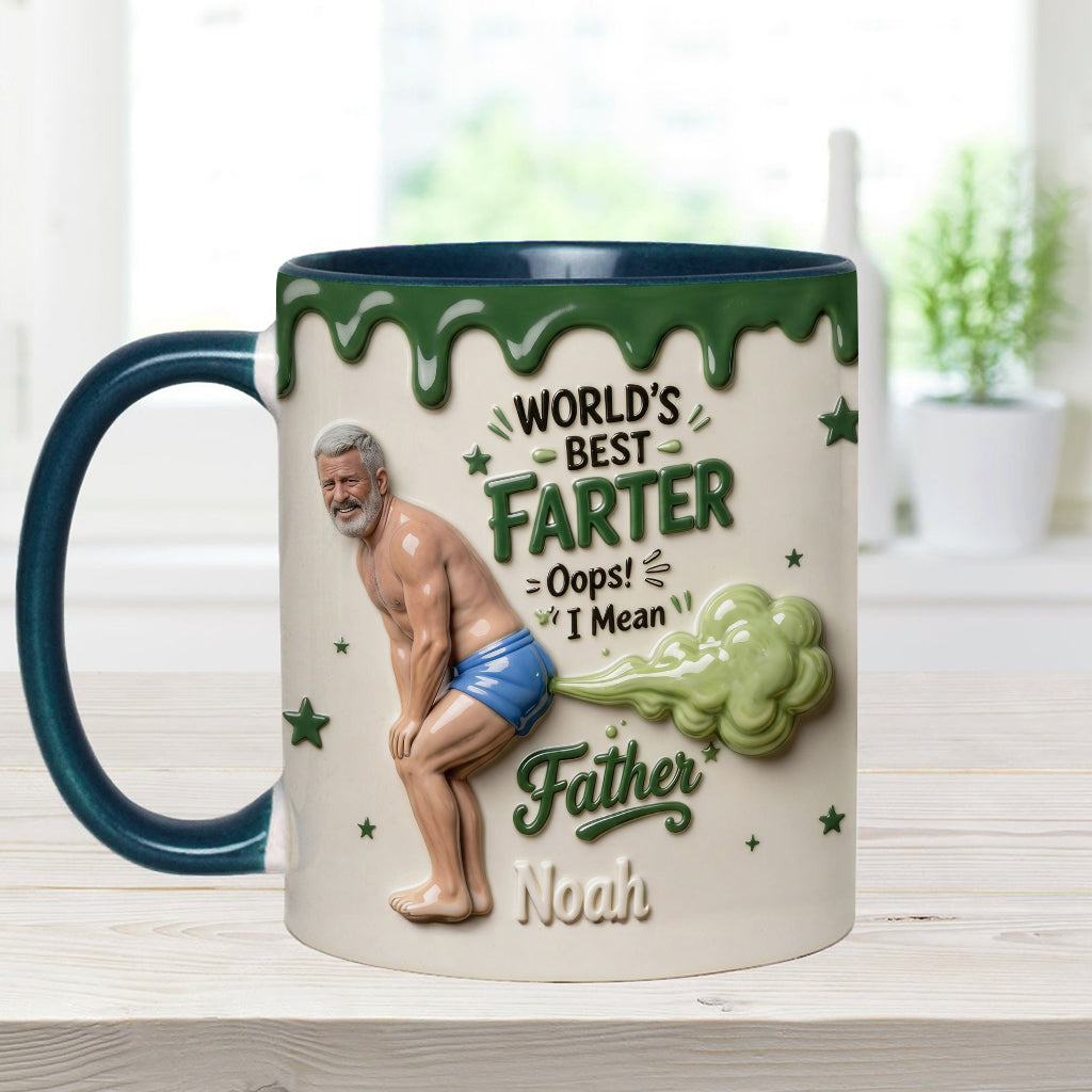 Best Farter Ever Mug, Personalized Father Accent Mug, Funny Dad Gift, Custom Coffee Cup