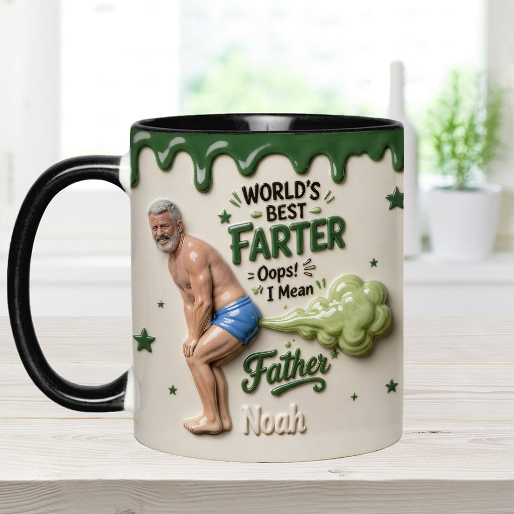 Best Farter Ever Mug, Personalized Father Accent Mug, Funny Dad Gift, Custom Coffee Cup