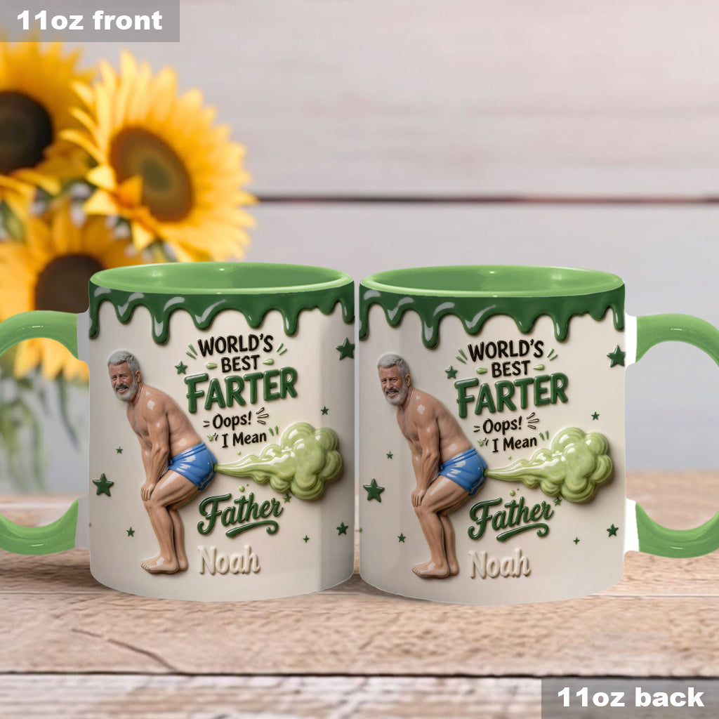 Best Farter Ever Mug, Personalized Father Accent Mug, Funny Dad Gift, Custom Coffee Cup