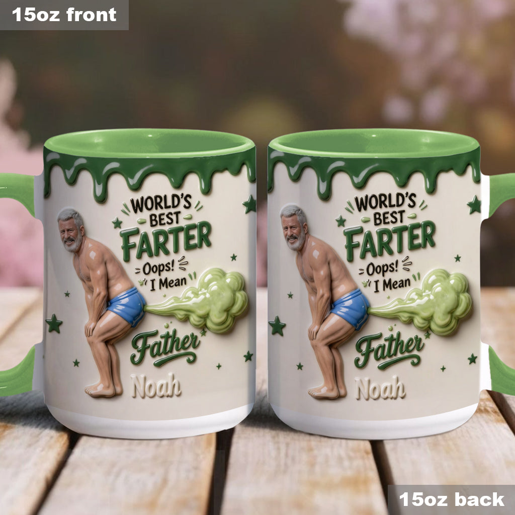 Best Farter Ever Mug, Personalized Father Accent Mug, Funny Dad Gift, Custom Coffee Cup