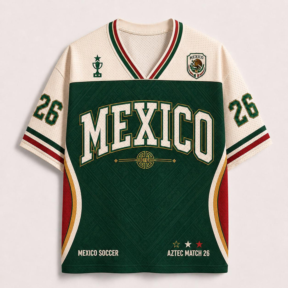 Mexico Soccer Mesh Jersey, Mexico Football Fan Shirt, Aztec Match 26 Game Day, Mexican Soccer Fan Gift