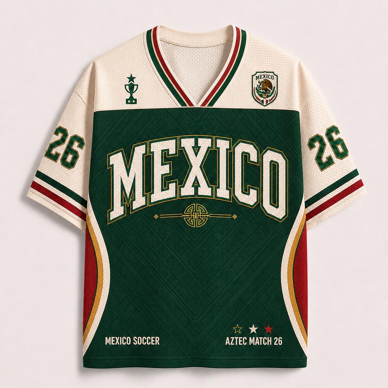 Mexico Soccer Mesh Jersey, Mexico Football Fan Shirt, Aztec Match 26 Game Day, Mexican Soccer Fan Gift