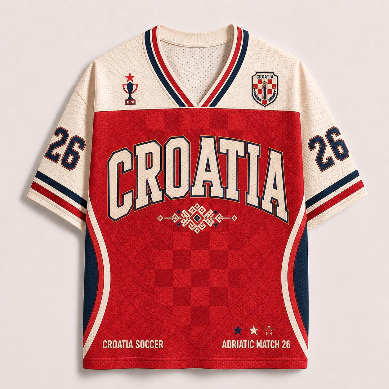 Croatia Soccer Mesh Jersey, Croatian Football Fan Shirt, Croatia Game Day Jersey, Soccer Fan Apparel