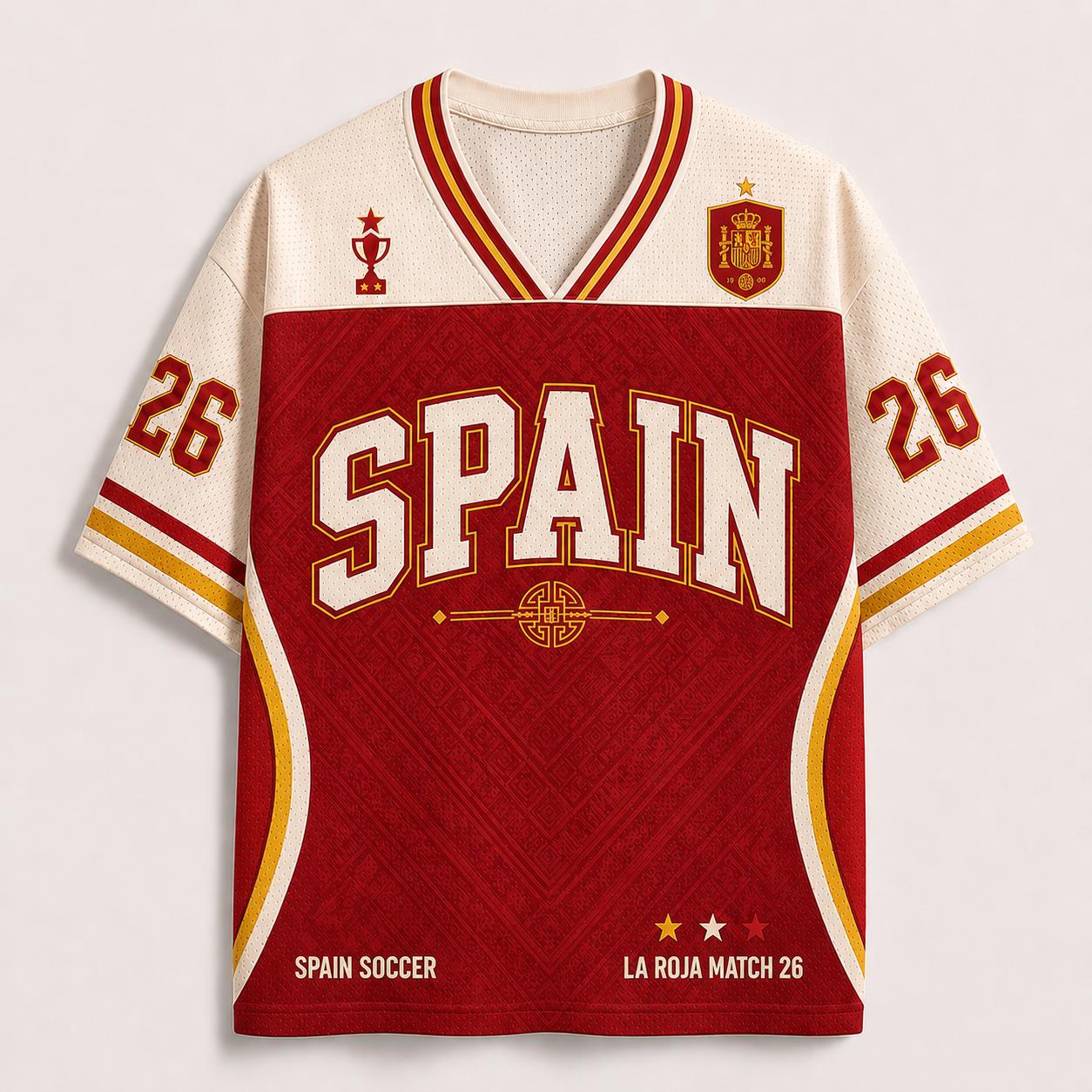 Spain Soccer Mesh Jersey, Spain Football Jersey, La Roja Match 26, Spanish Fan Gifts