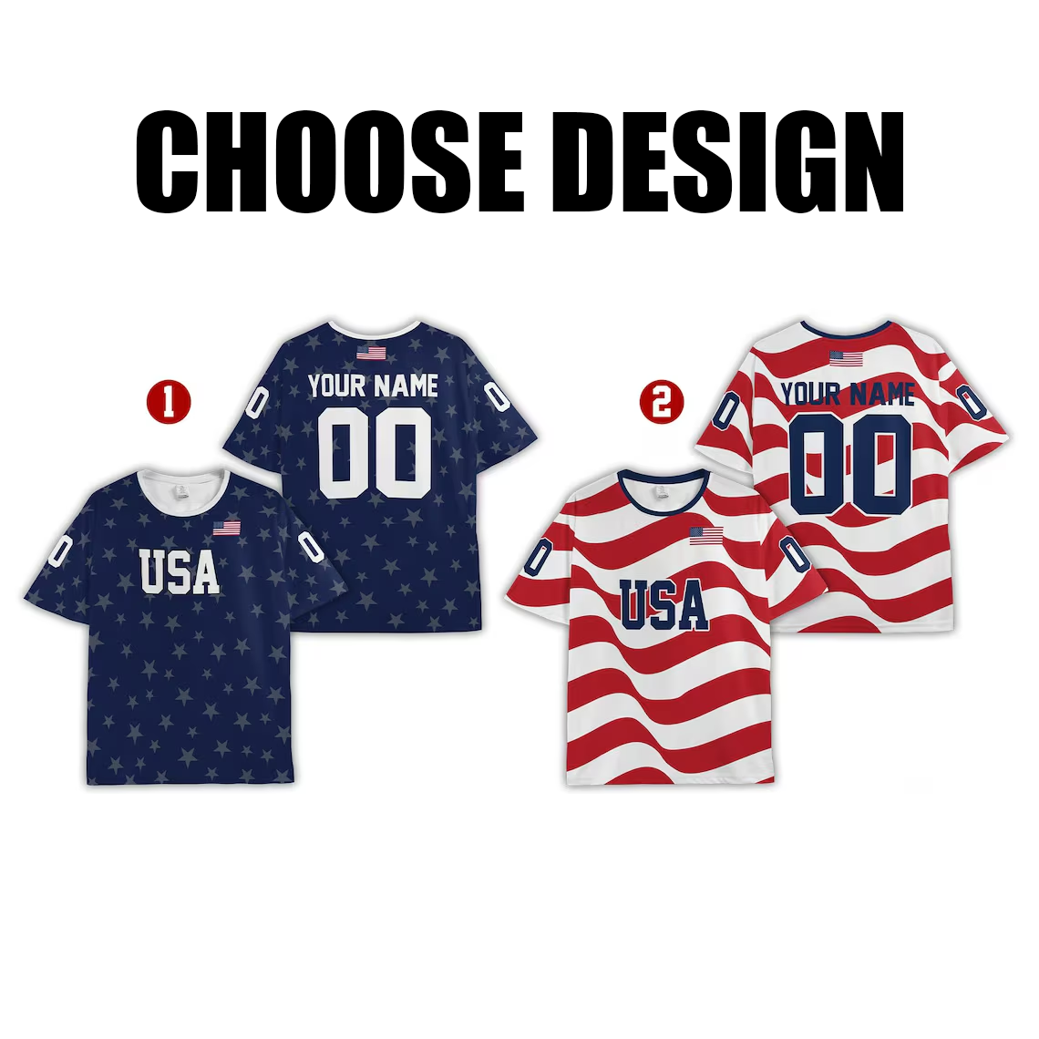 Personalized USA Soccer Jersey, America Flag Matching Family Football Shirts