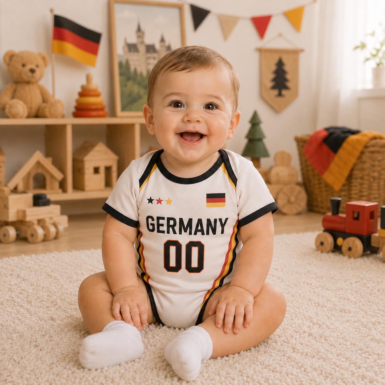 Germany Baby Soccer Bodysuit, Personalized Football Jersey, Custom Baby Gift, Baby Shower Gift
