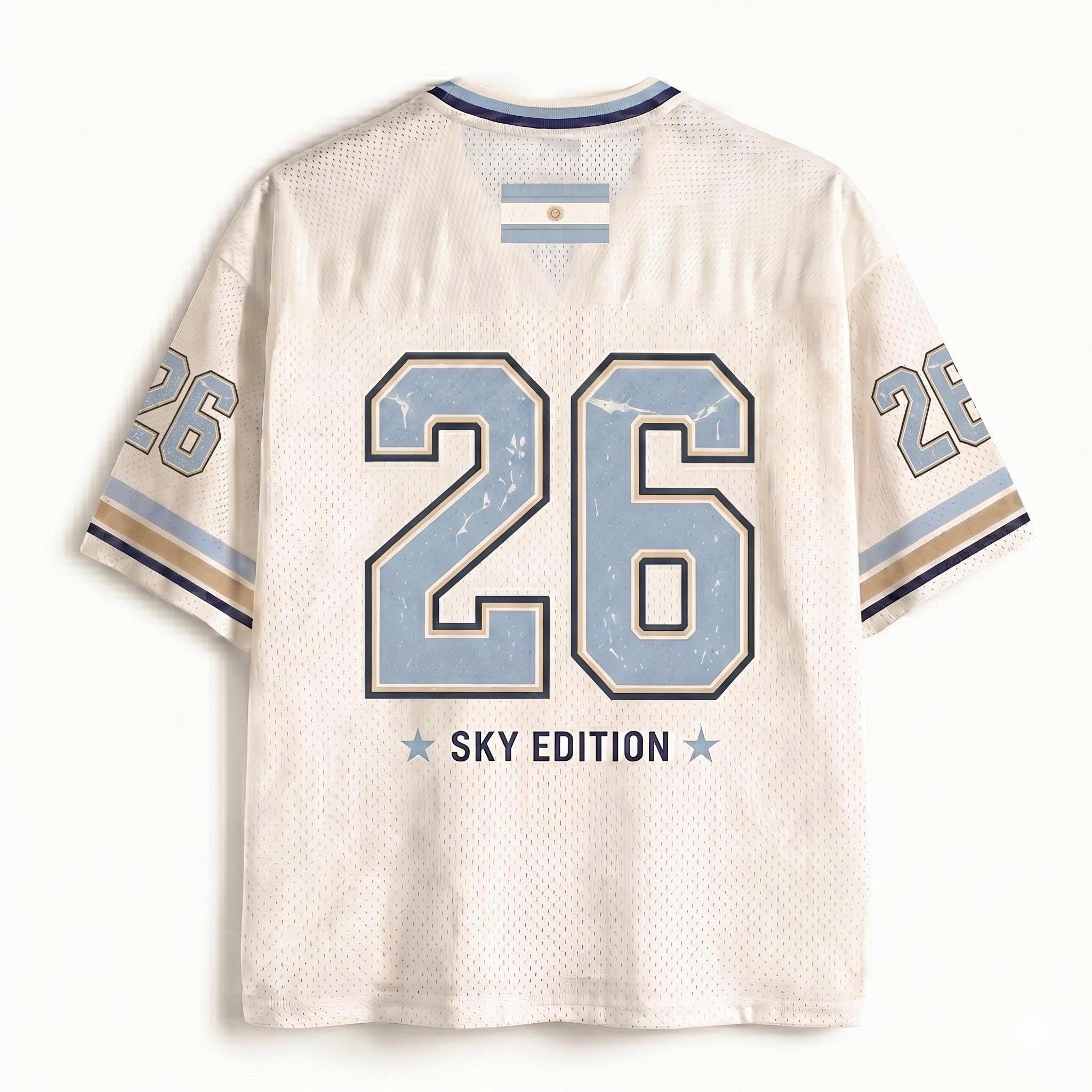 Custom Argentina Soccer Mesh Jersey, Personalized Football Shirt, WC 2026 Fan Apparel