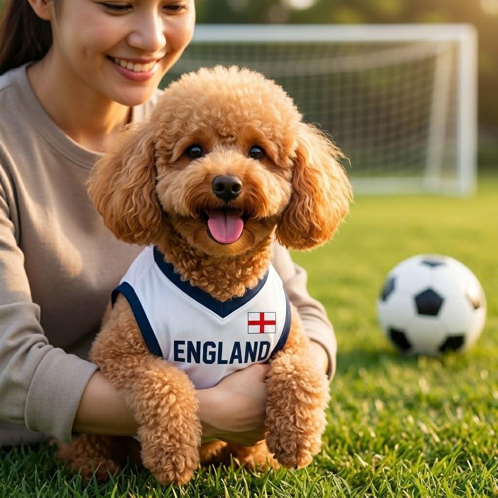 Personalized England Pet Soccer Jersey, Custom Dog Cat Football Shirt, Name Number Pet Jersey