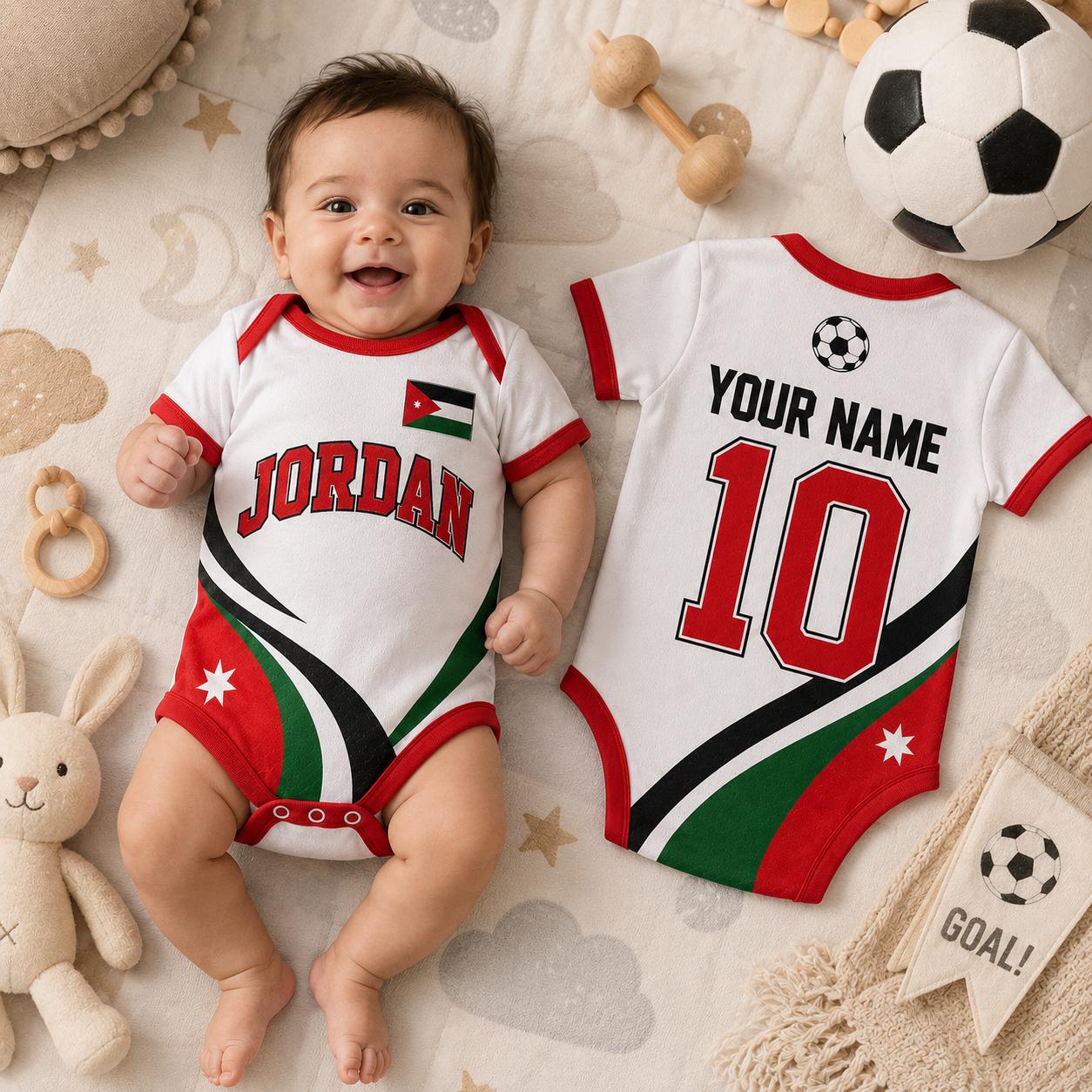 Personalized Jordan Baby Bodysuit, Jordan Soccer Romper, Custom Baby Gift, Baby Shower Gift
