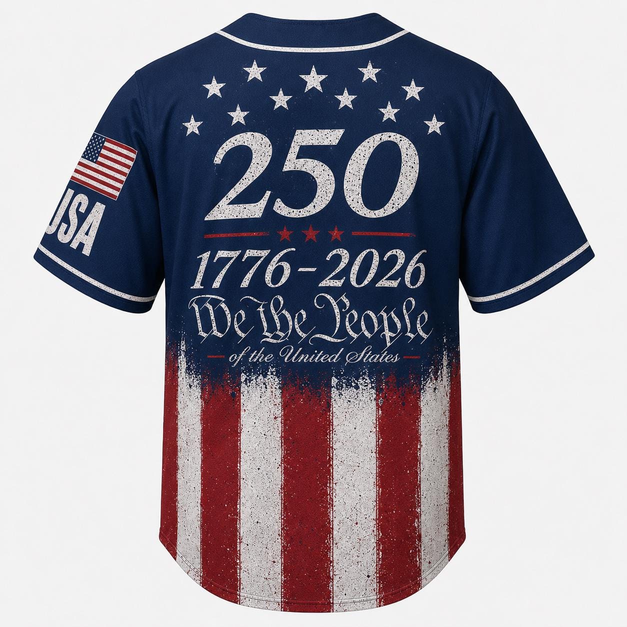 USA 250th Baseball Jersey | We The People 1776-2026 Shirt | Patriotic American Flag Men Button Up | Father's Day 4th of July Gift