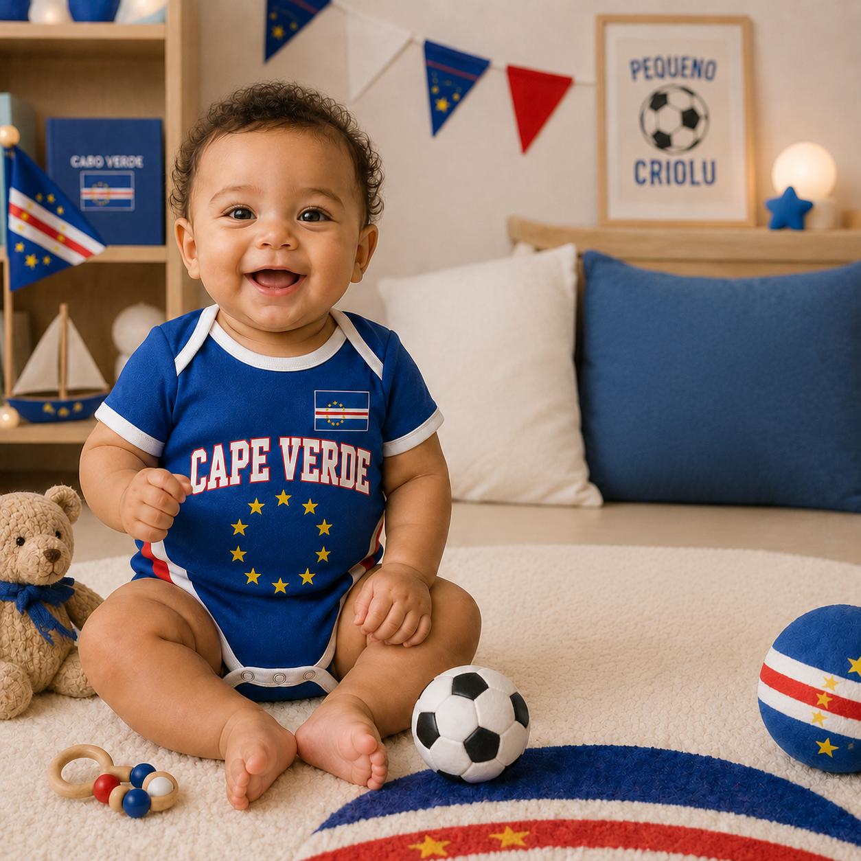 Personalized Cape Verde Baby Bodysuit, Custom Name Soccer Jersey, Infant Football Outfit, Baby Shower Gift