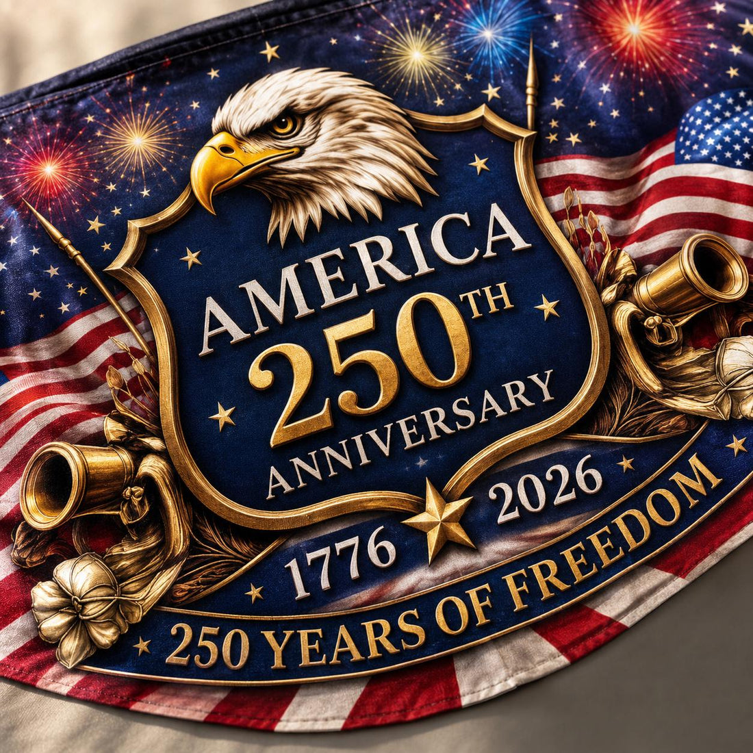 America 250th Anniversary Fan Flag, Semiquincentennial 1776-2026 Patriotic Eagle Outdoor Banner, 250 Years USA