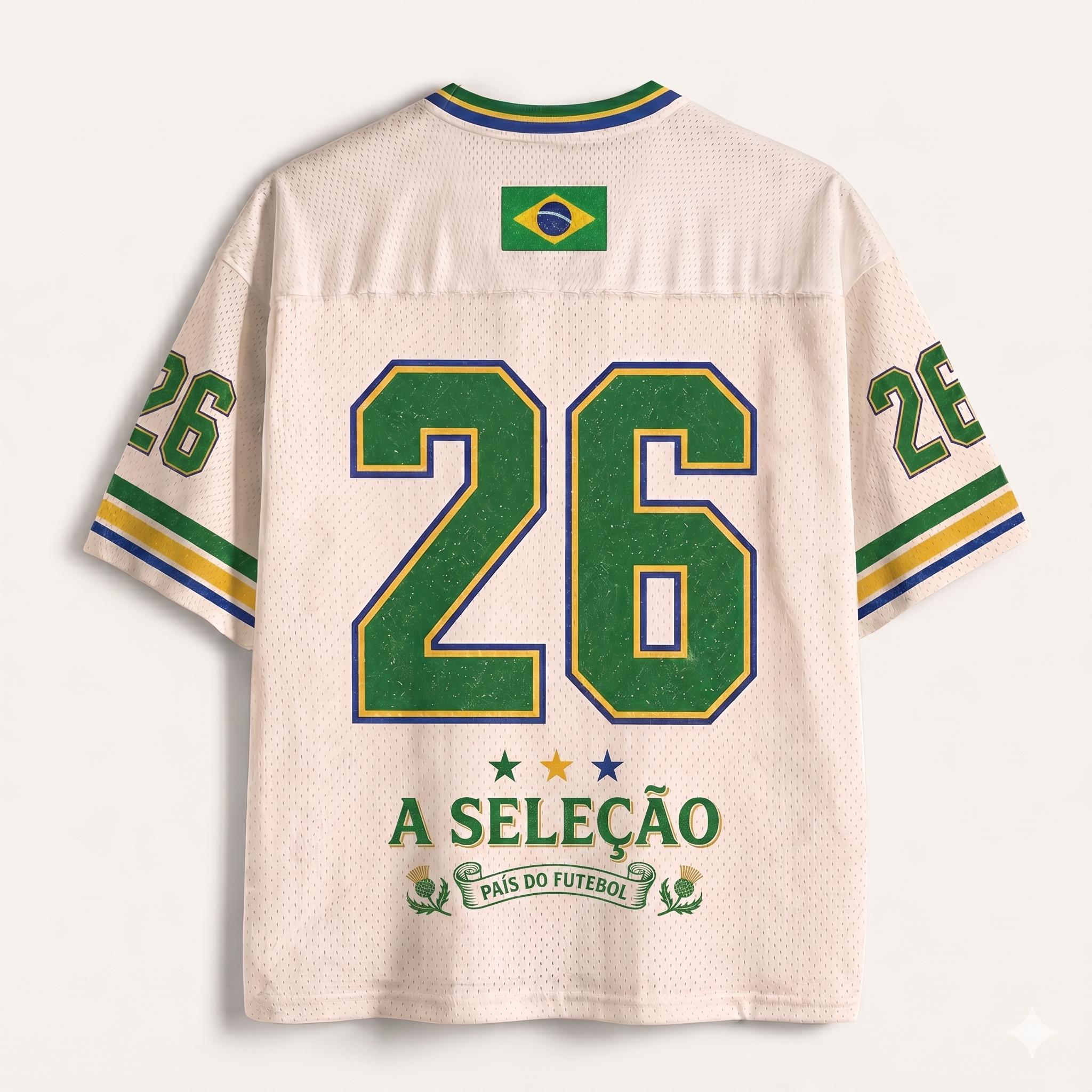 Brazil Soccer Jersey, Retro Samba Shirt, Custom Number Jersey, Brazilian Football Fan Gift