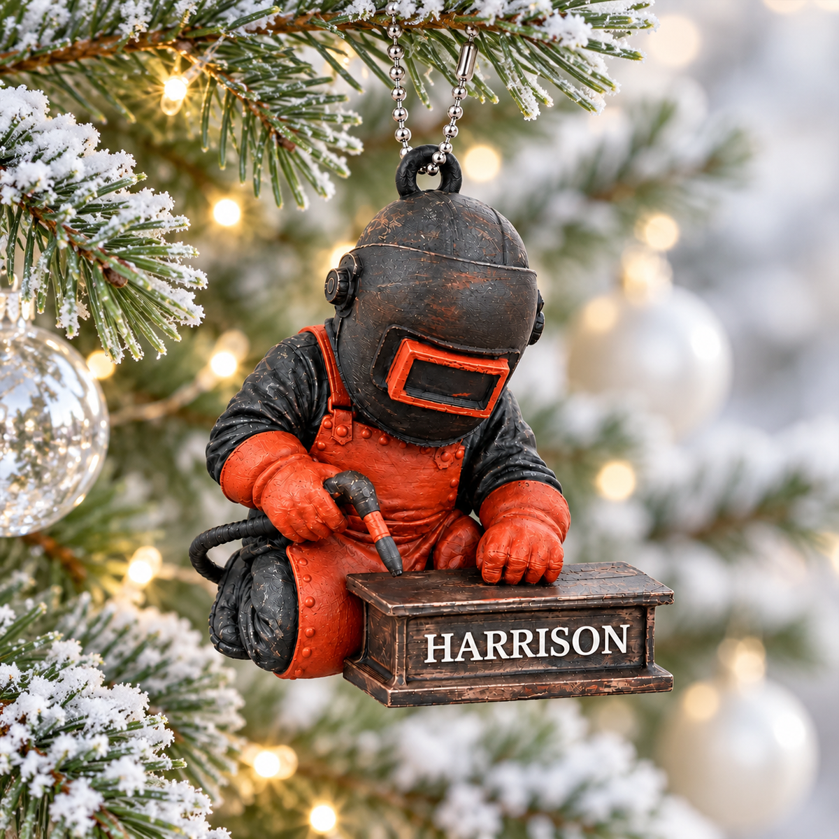 Personalized Welder 3D Ornament – Custom Name Welding Keepsake, Unique Christmas Gift for Welders and Metalworkers