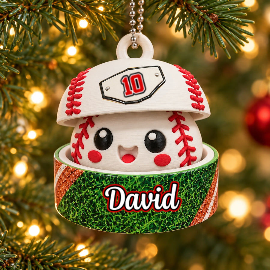 Custom Baseball Cute Dumpling, Personalized 3D Baseball Fidget Toy, Christmas Gift for Kids