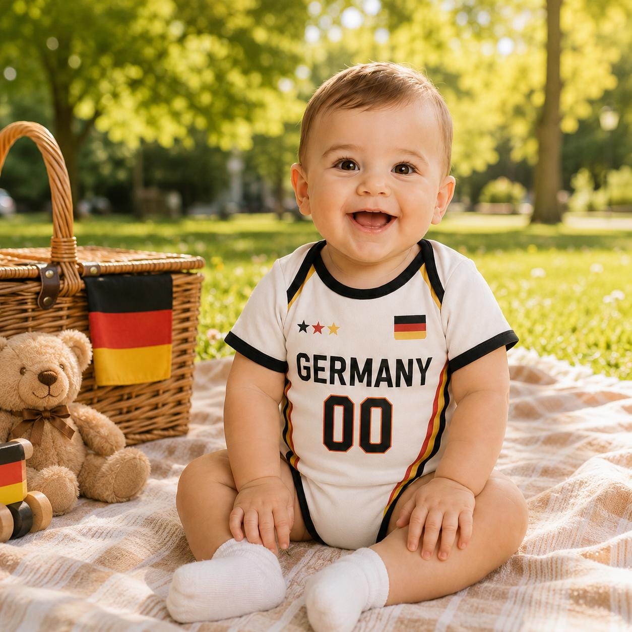 Germany Baby Soccer Bodysuit, Personalized Football Jersey, Custom Baby Gift, Baby Shower Gift