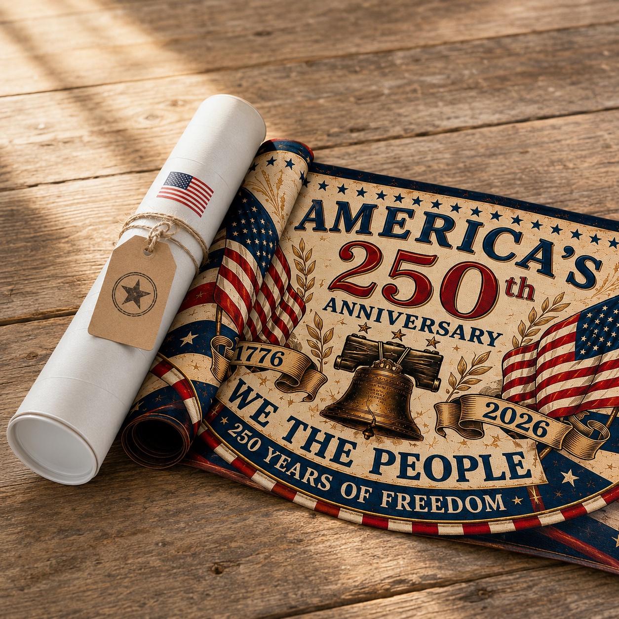 USA 250th Anniversary Patriotic Bunting Banner | America 1776–2026 Semicircle Fence Flag