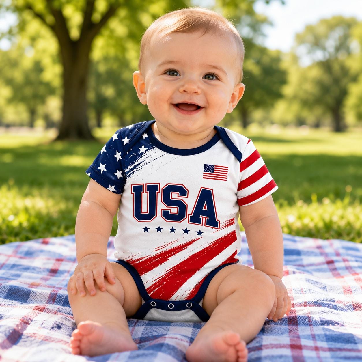USA Baby Bodysuit | Custom Name Soccer Jersey | Patriotic Infant Outfit | Boys & Girls Football Gift