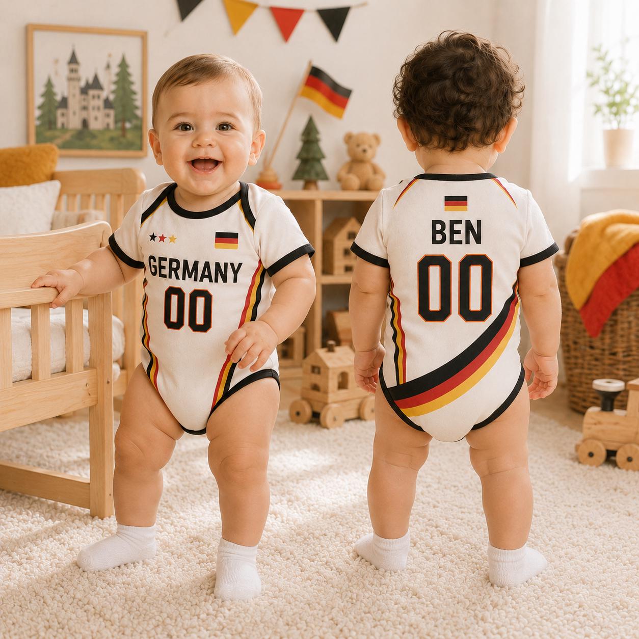Germany Baby Soccer Bodysuit, Personalized Football Jersey, Custom Baby Gift, Baby Shower Gift
