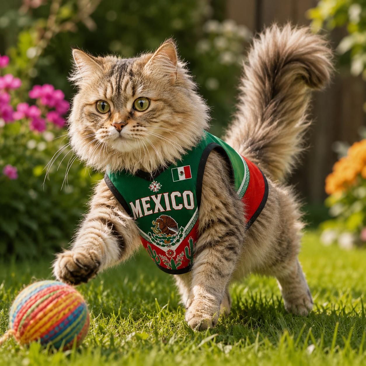 Personalized Mexico Pet Soccer Jersey, Soccer Outfit for Dogs Cats, Mexico Football Shirt