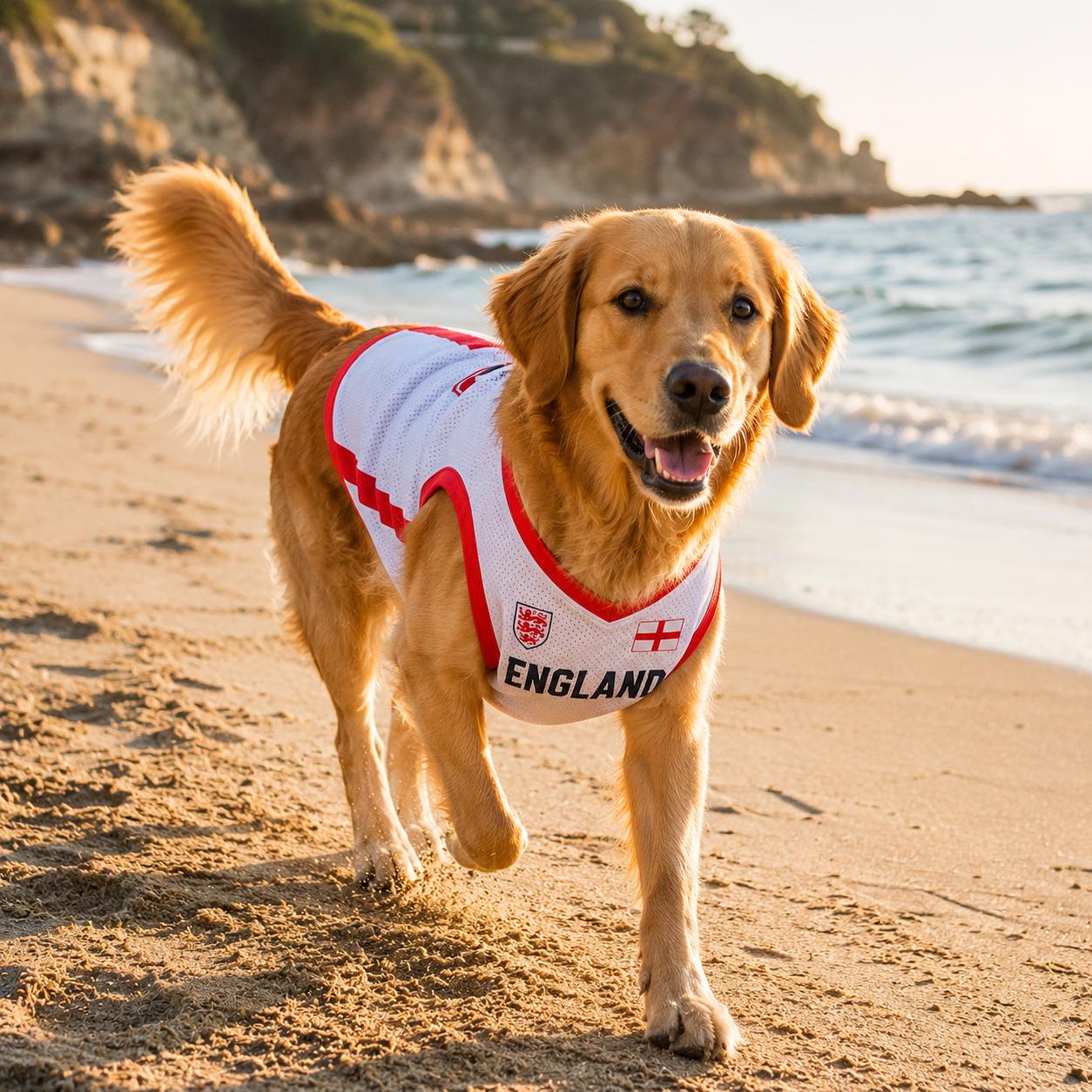 Personalized England Dog Jersey, Custom Pet Football Shirt with Name Number