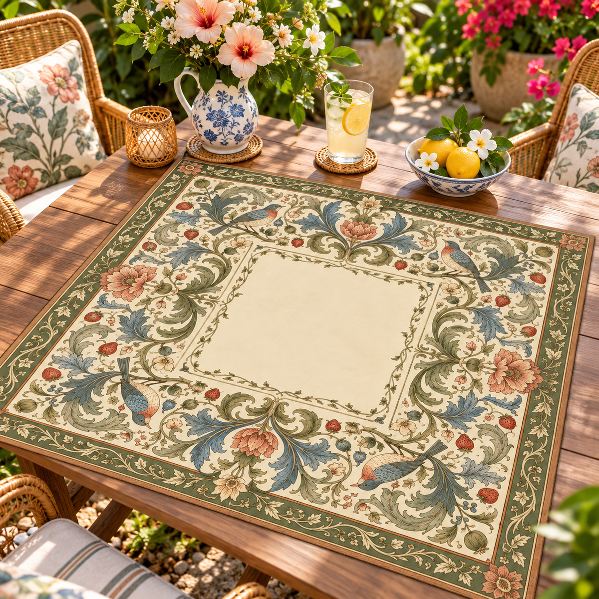 William Morris Mahjong Mat, Vintage Botanical Game Mat, English Garden American Mahjong Table Mat, Heritage Gift