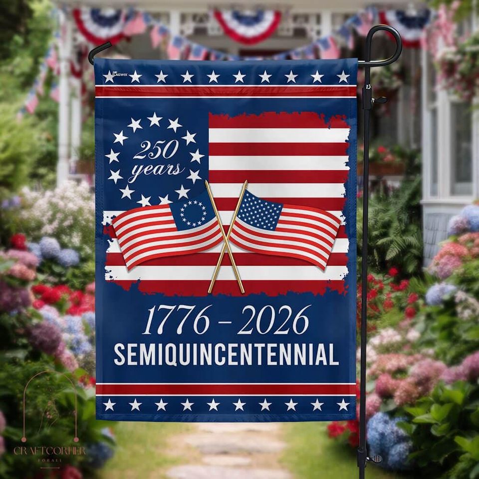 250th Anniversary USA Patriotic Garden Flag, 1776-2026 Commemorative
