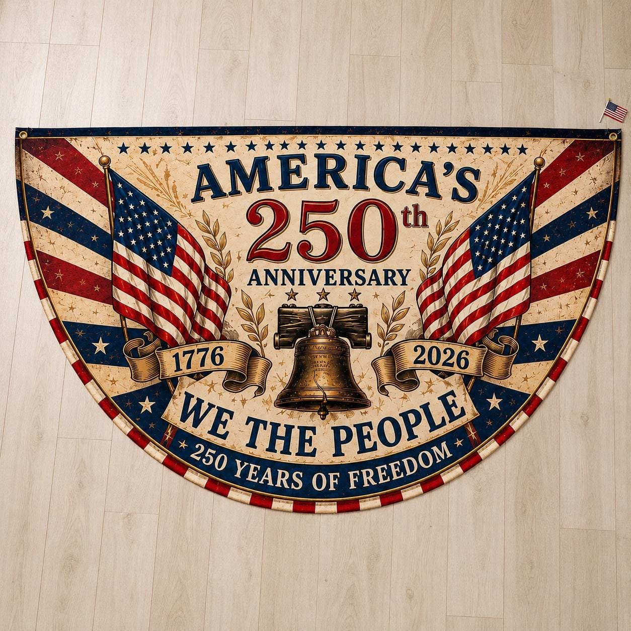 USA 250th Anniversary Patriotic Bunting Banner | America 1776–2026 Semicircle Fence Flag