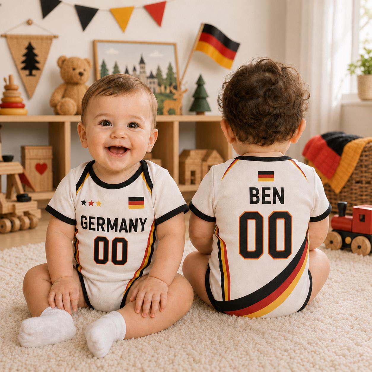 Germany Baby Soccer Bodysuit, Personalized Football Jersey, Custom Baby Gift, Baby Shower Gift