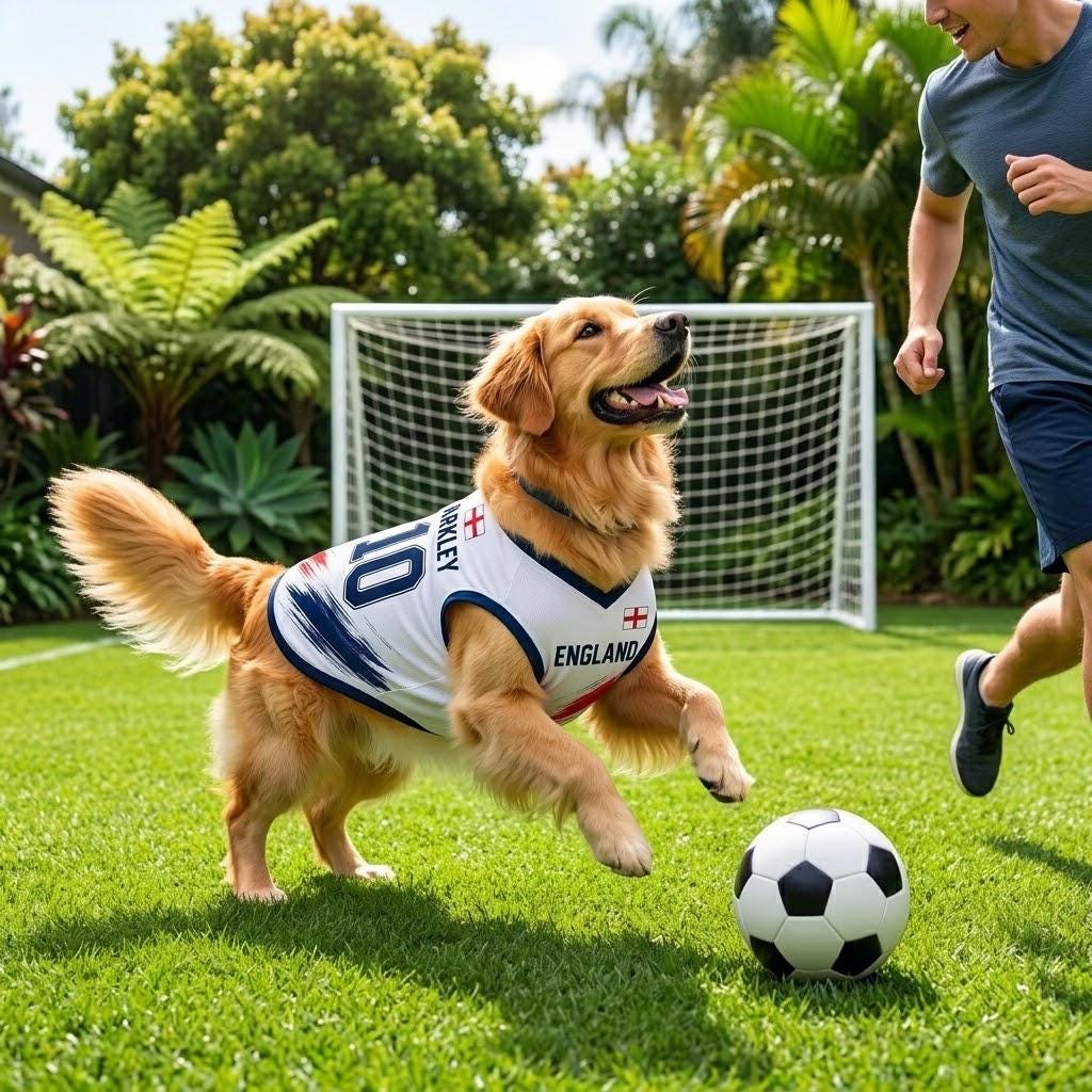 Personalized England Pet Soccer Jersey, Custom Dog Cat Football Shirt, Name Number Pet Jersey