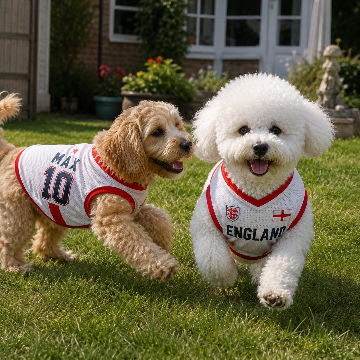 Personalized England Dog Jersey, Custom Pet Football Shirt with Name Number