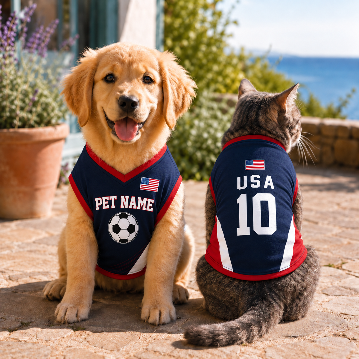 Custom Dog Soccer Jersey, Personalized Pet Football Shirt with Name Number