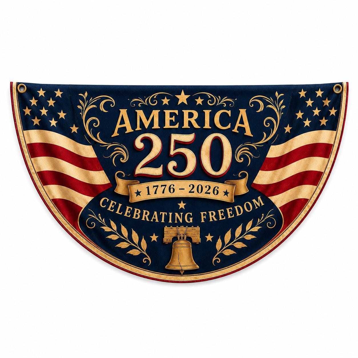 America 250th Anniversary Banner, Patriotic Porch Decor, Semicircle Bunting Flag, Fourth of July Outdoor Decor