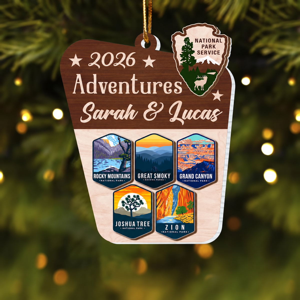 Custom National Parks Photo Ornament, Adventure Ornament, National Park Trip, Mountains Christmas Keepsake