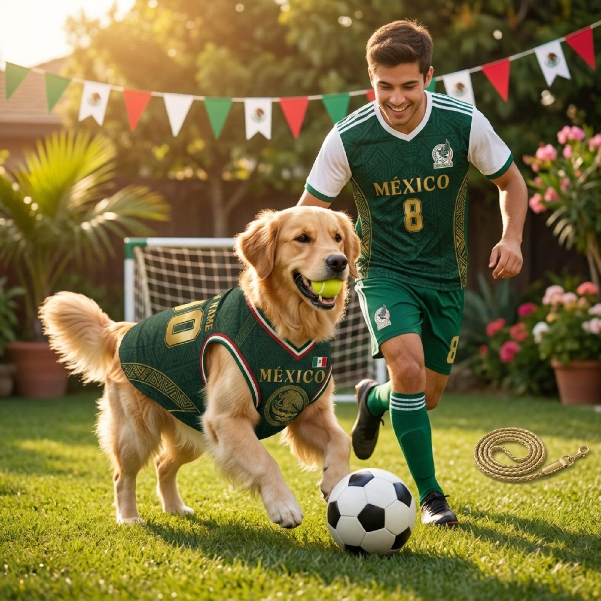 Personalized Mexico Dog Jersey, Custom Cat Football Shirt Name Number, Aztec Pet Soccer Mesh Jersey,