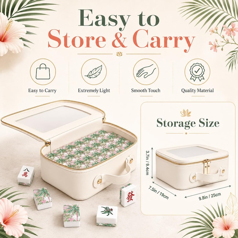 Cocktail Pickleball Themed Mahjong Set, Unique Mahjong Game, Mahjong Gift (166 Piece)