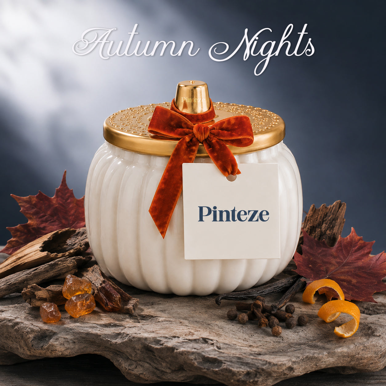 Ivory Harvest Ceramic Pumpkin Candle, Rustic Farmhouse Fall Decor, Thanksgiving Tabletop Accent